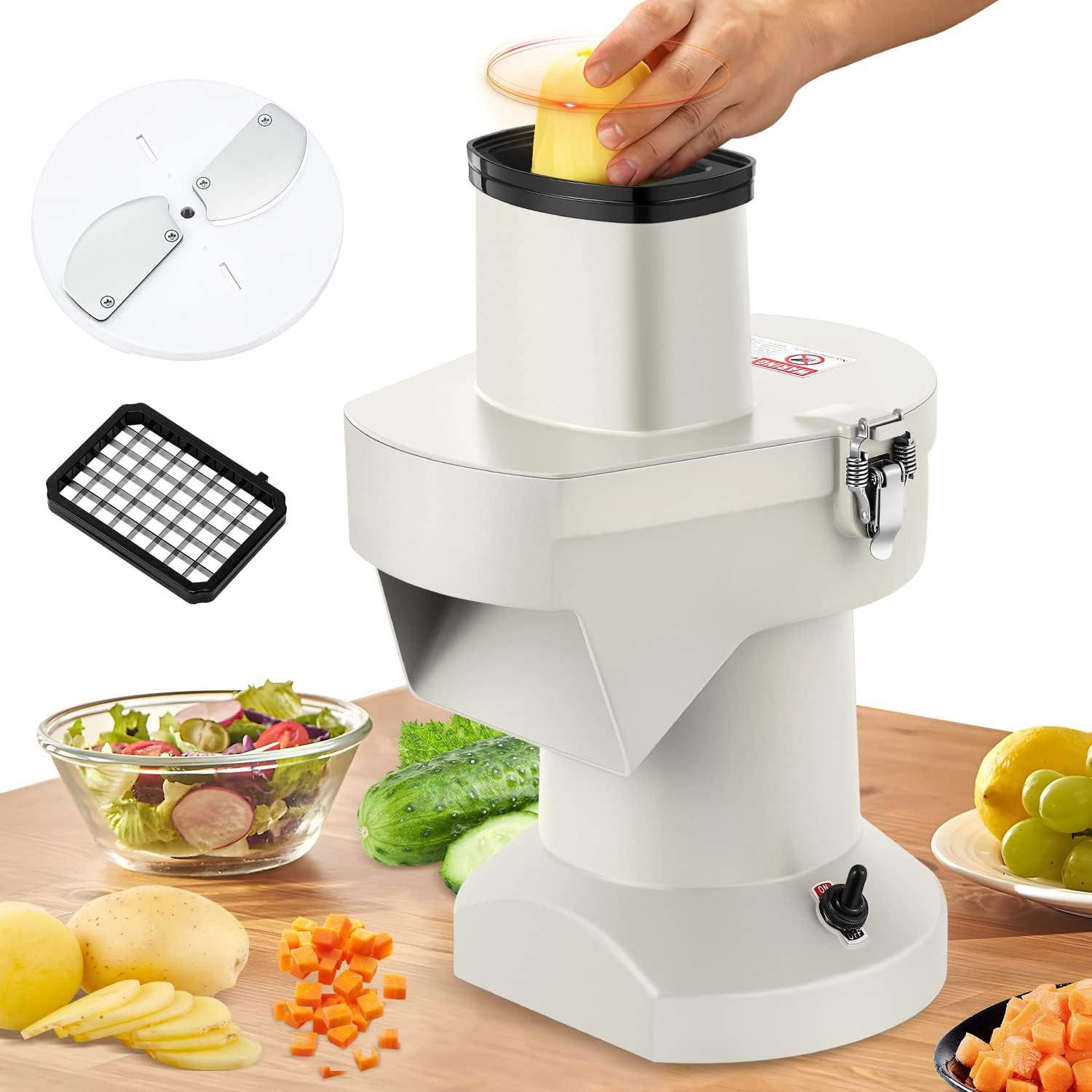 GOOPIKK 3 In 1 Electric Commercial Vegetable Fruit Chopper Dicing Machine Automatic Potato Onion Slicing Cube Cutting Home Use