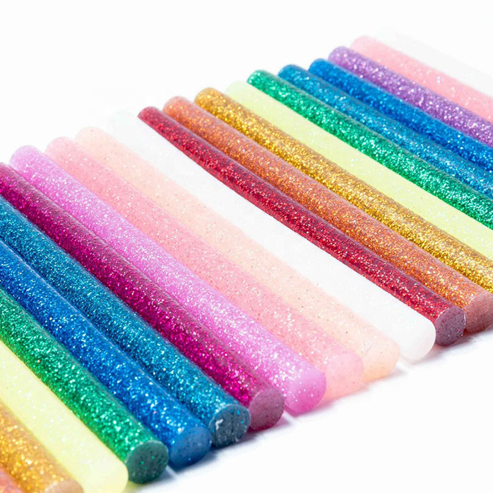 GZWW Colored Glitter Glue Sticks Silicone Eva Hot Melt Glue Stick Barras W124 Pu Foam Gun De Silicon Factory Bulk 7mm*100mm