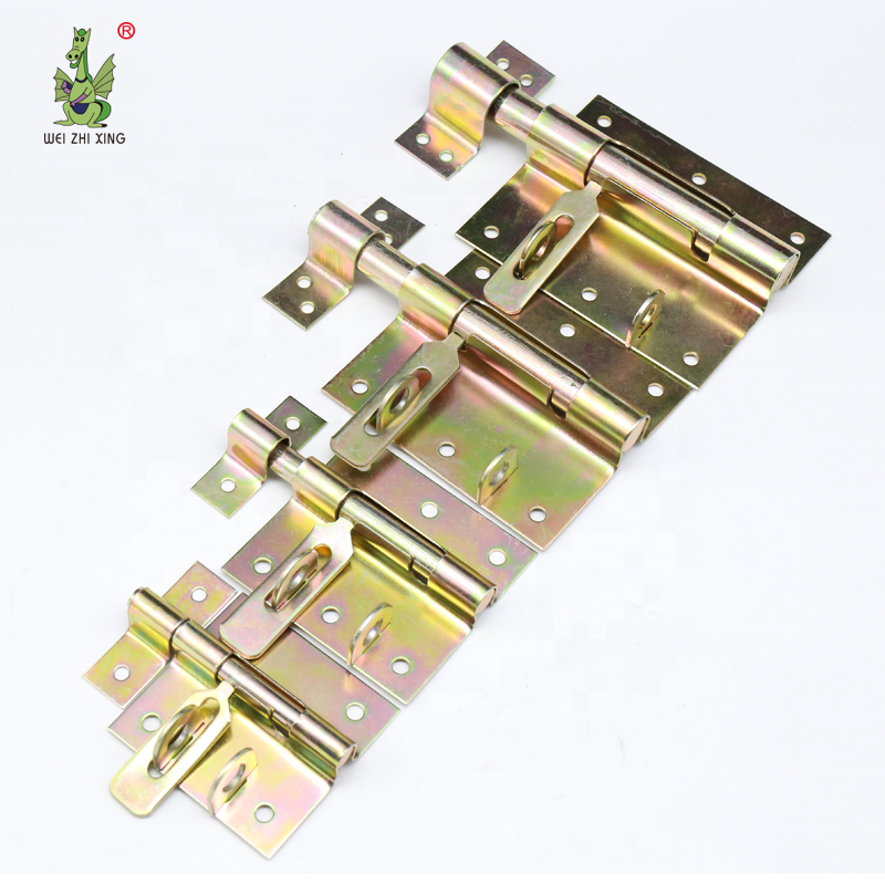 Weizhixing High Quality Color Plated Iron Sliding Door Bolt Tower Lock Sliding Bolt Gate Latch Lock For Fence Gate