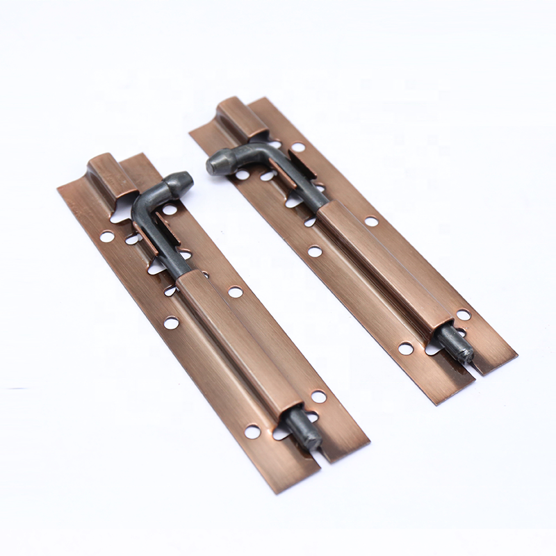 New Style Custom Red Cooper Plated Ancient Style Mini Door Latch Barrel Bolt Lock For Sliding Barn Door Guard Wood Door Latch