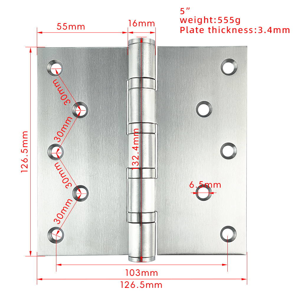 Wholesale Price Stainless Steel Door Hinge American Style 4 Inch SS Hinges Cabinet Hinges For Double Swing Door