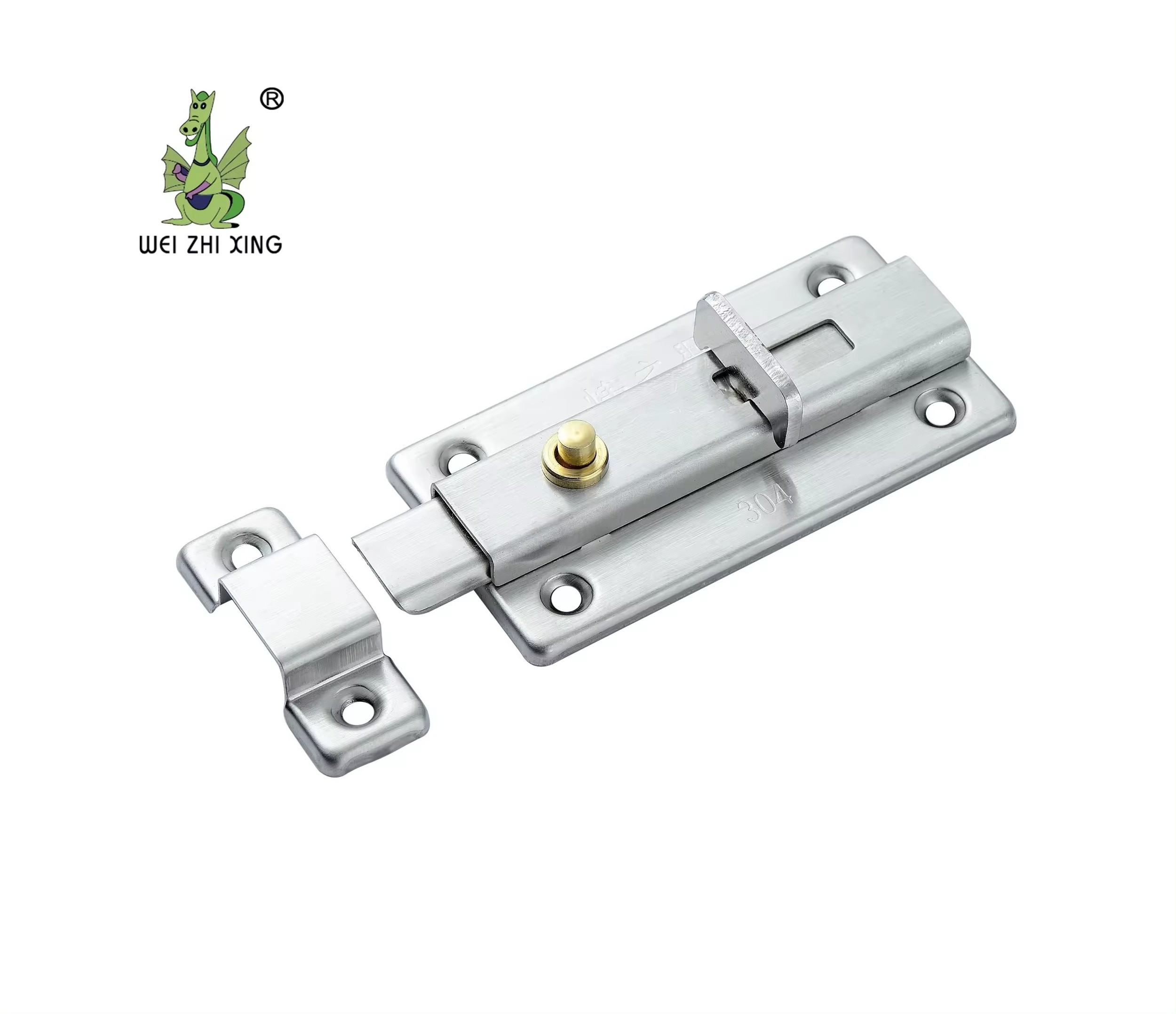 Button Self-lock Stainless Steel Automatic Lock Door Bolt Latch 3 4 Inch Mini Door Latch For Door Window Cabinet