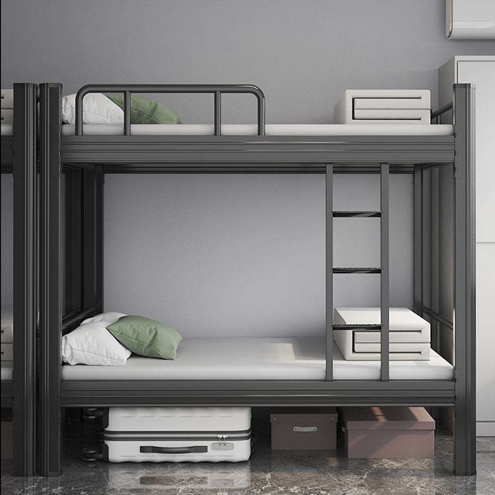 Factory School Dormitory Apartment Single Bed Modern Metal Bunk Beds Double Decker Bed For Adult