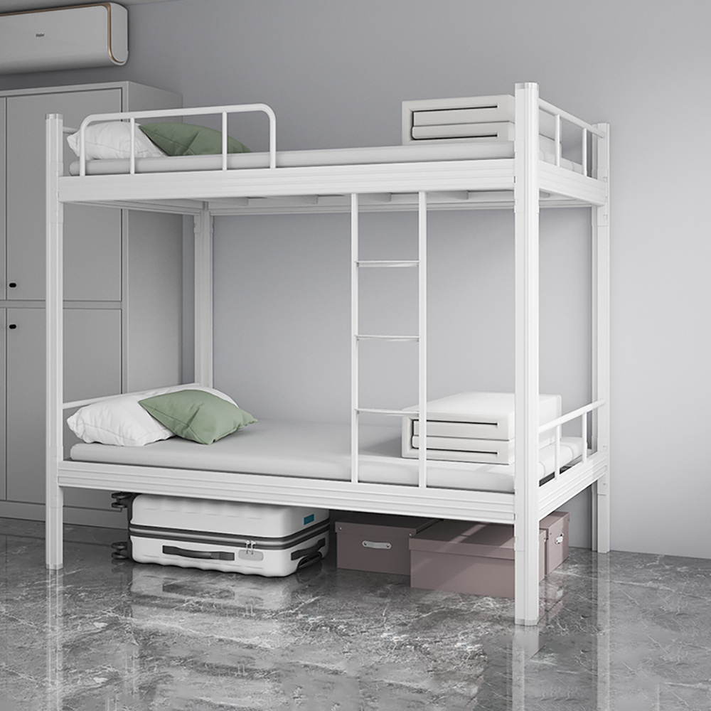 Factory School Dormitory Apartment Single Bed Modern Metal Bunk Beds Double Decker Bed For Adult