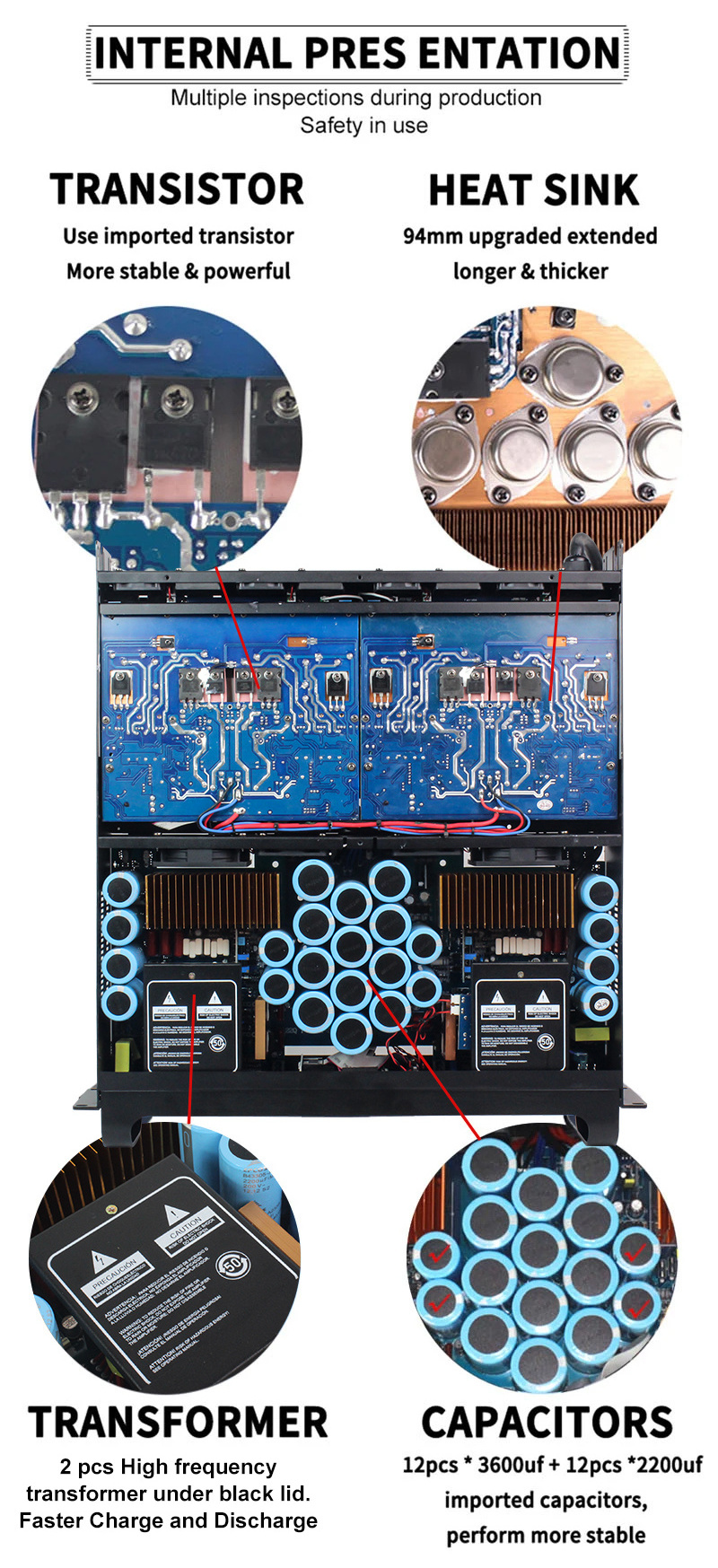 free tax audio power amplifier 22000Q 4 channels power amplifier price 6000 watts