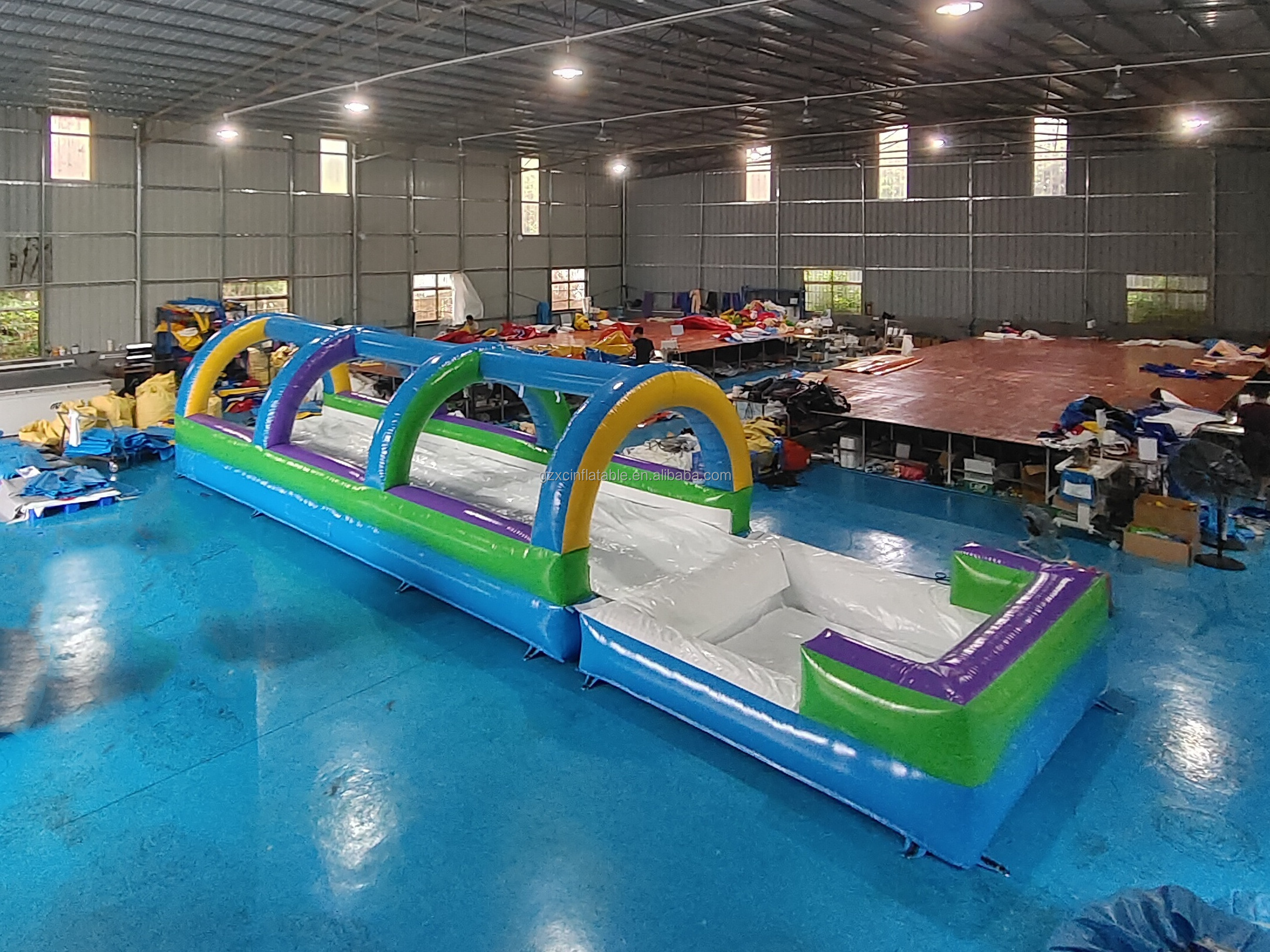 Commercial Inflatable Water Slide With Pool Single Lane Inflatable Water Slip Bouncy Giant Inflatable Water Slide For Kid Adult