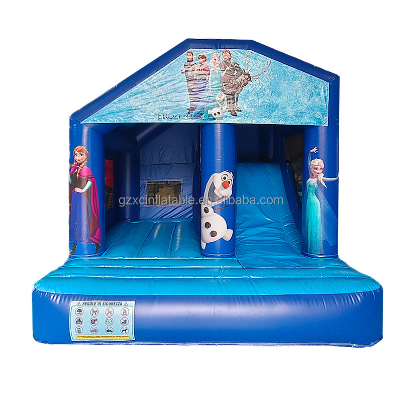 Good quality kids princess jumping bed trampoline bouncy house commercial inflatable combo slide with jumping castle