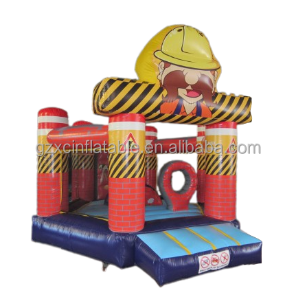 Hot Products Construction Worker Theme Inflatable Bouncer Inflatable Construction Site Bounce House For Rental