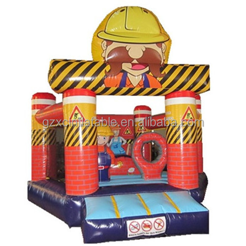 Hot Products Construction Worker Theme Inflatable Bouncer Inflatable Construction Site Bounce House For Rental