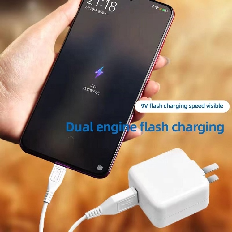 Wholesale 18W Fast Charging US Plug Power Adapter 2 Pin Charger For Vivo Oppo Vooc Huwei Xiaomi