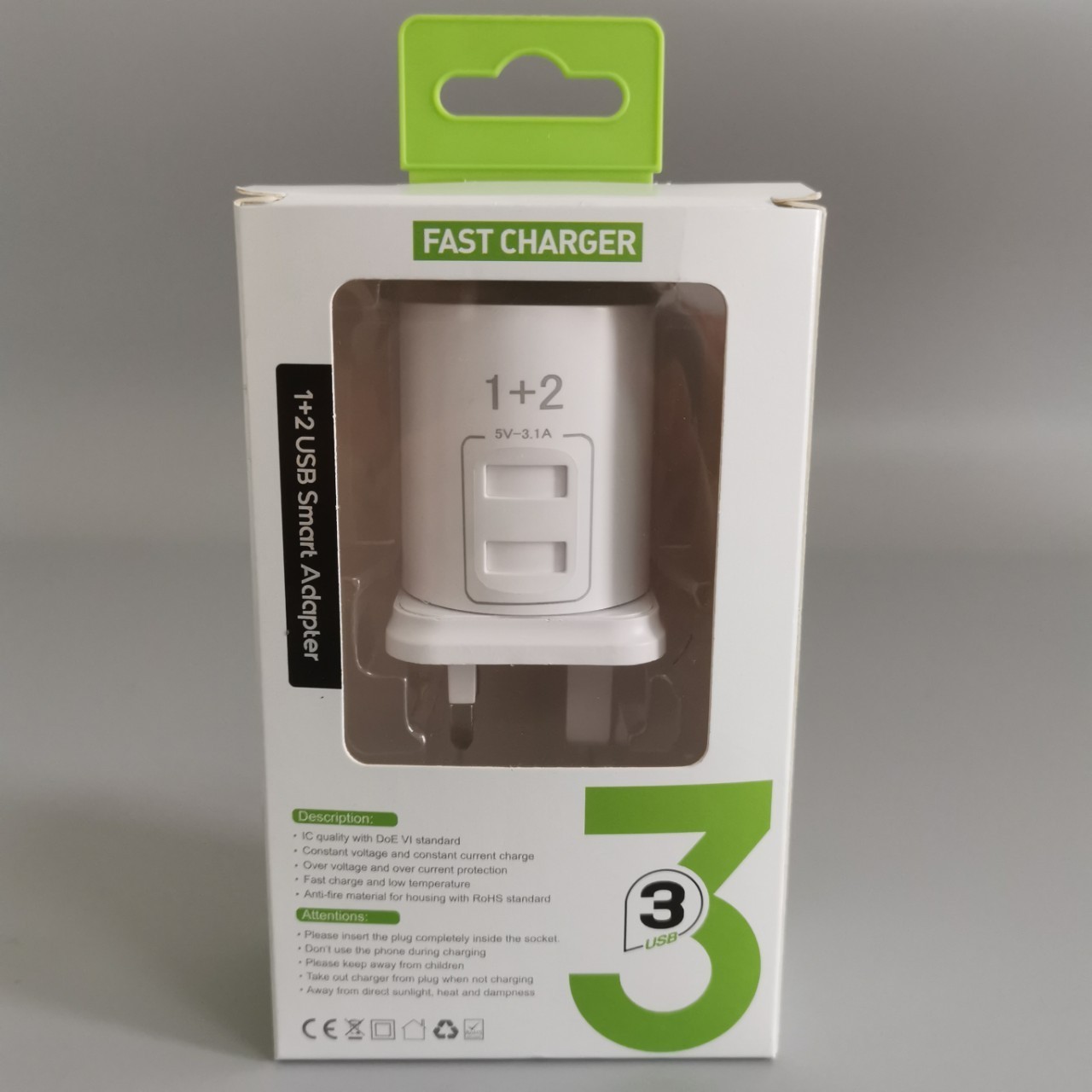 Africa UK Plug 3A Fast Charging 3 USB Port Wall Charger For Infinix Hot 9 Play Mobile Phone