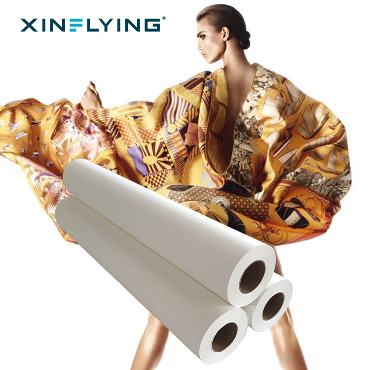 China Factory Dye sublimation paper roll printed in Guangzhou transfer sublimation paper 50g 70g 90g 100g