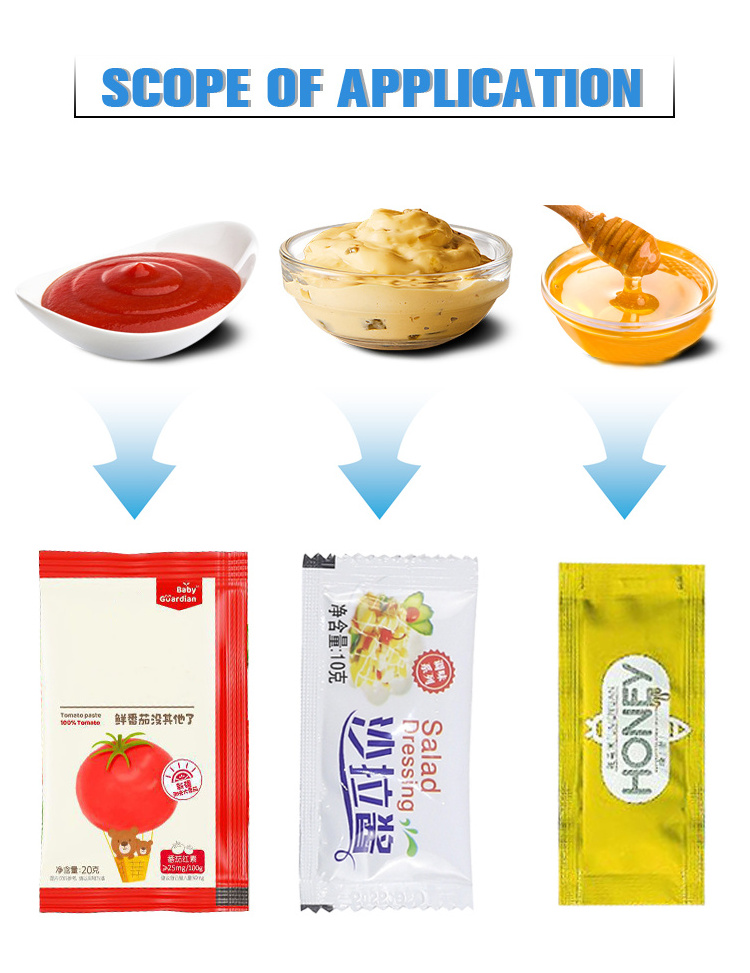 high speed automatic multi-function tomato sauce honey peanut butter liquid sachet packaging machine