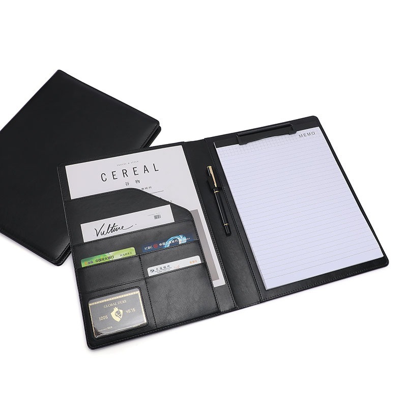 PU Leather File Folder A4 Presentation folder with Custom Logo Leather Document Folder Portfolio