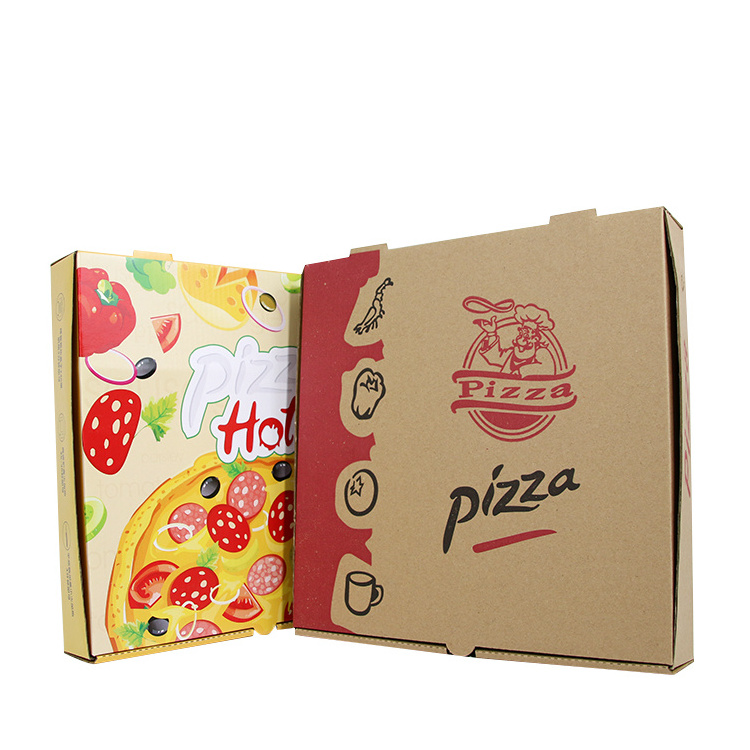 China factory supply 12 inch pattern printed corrugated cardboard pizza box