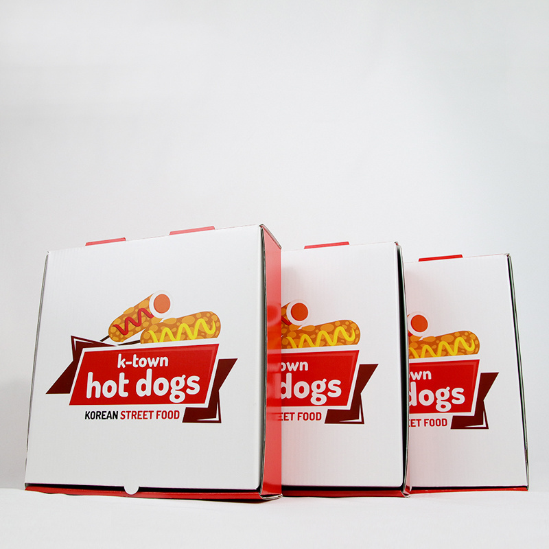 Pizza Packing Box for Scooter Latest Design Hot Dog Takeway Delivery 16 Inch Paper Food Packaging Box Coated Paper Customized