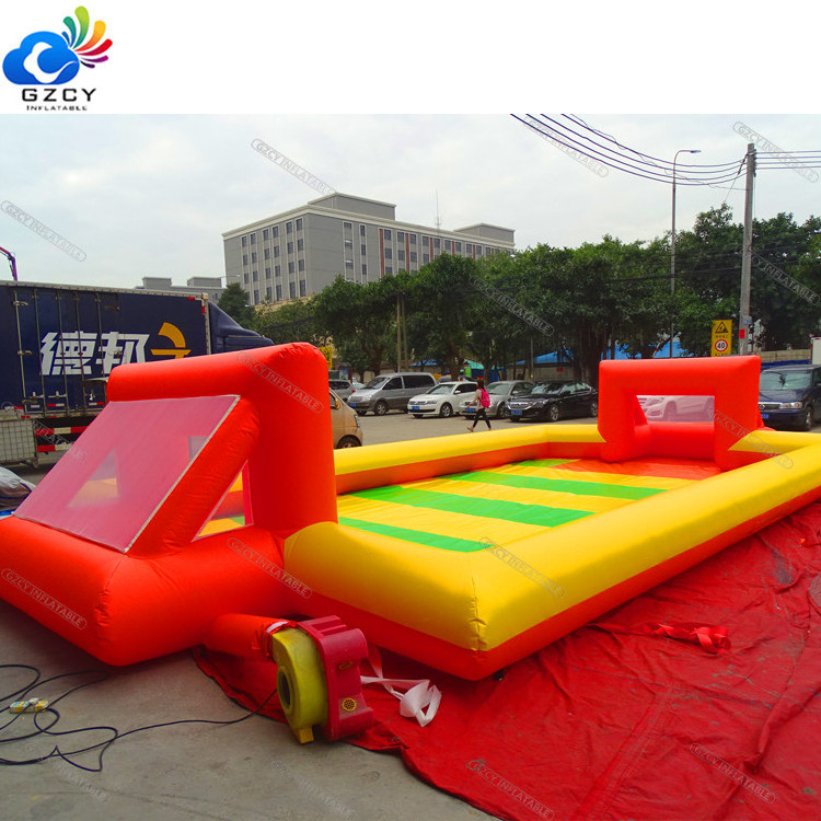 Inflatable football pitch inflatable sports games with air pump inflatable soap soccer field