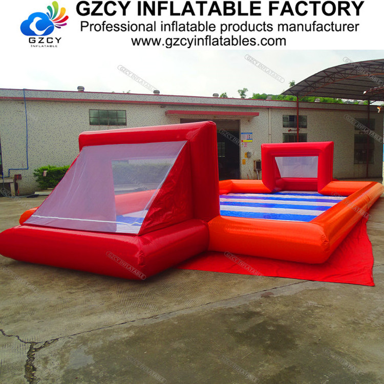 Indoor or outdoor sports game pvc football court soap inflatable soccer field for adults and kids