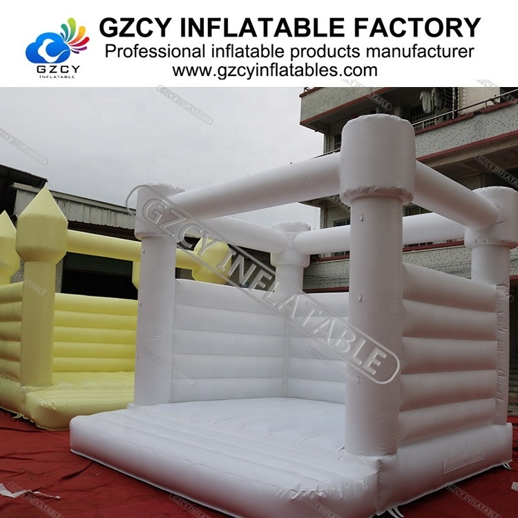 Customized size 13x13 white bouncy house white inflatable bouncy castle white bounce house for wedding event