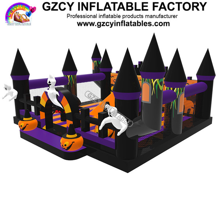 Commercial giant bouncy Halloween jumping inflatable castles manufacturer in China