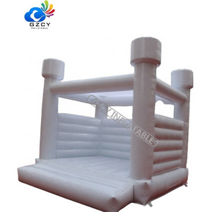 Customized size 13x13 white bouncy house white inflatable bouncy castle white bounce house for wedding event