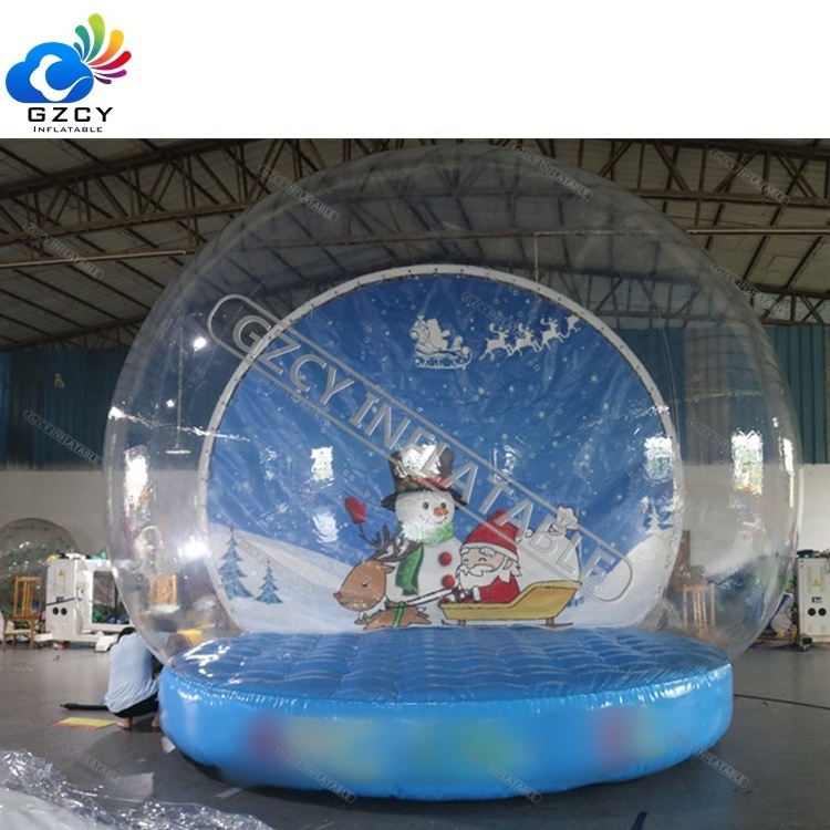 Customized size 3m 4m 5m christmas inflatables snow globes christmas inflatable bounce house photo booth for sale