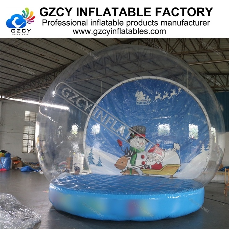 Customized size 3m 4m 5m christmas inflatables snow globes christmas inflatable bounce house photo booth for sale