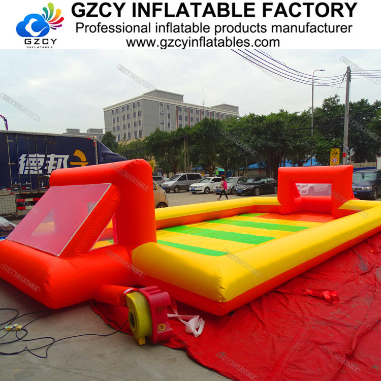 Inflatable football pitch inflatable sports games with air pump inflatable soap soccer field