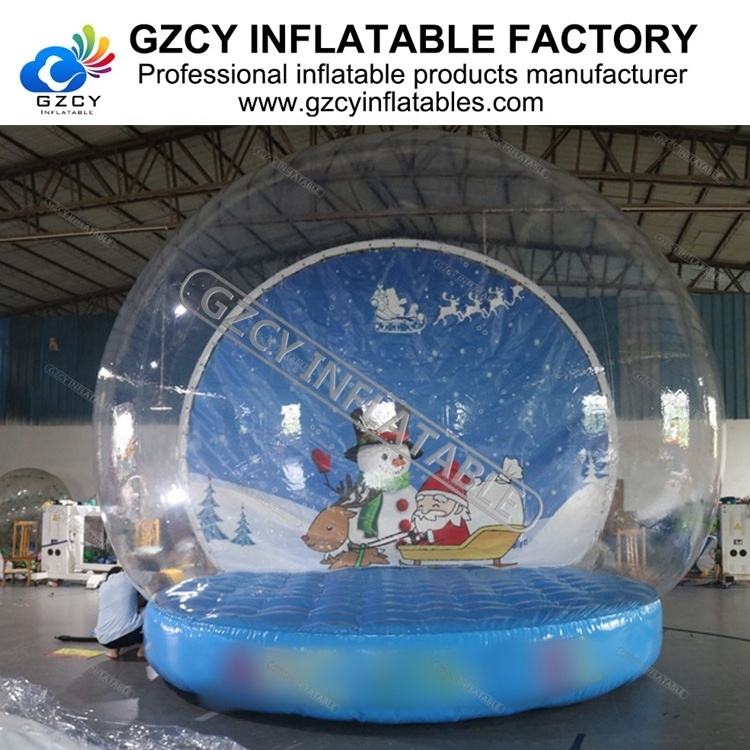 Customized size 3m 4m 5m christmas inflatables snow globes christmas inflatable bounce house photo booth for sale