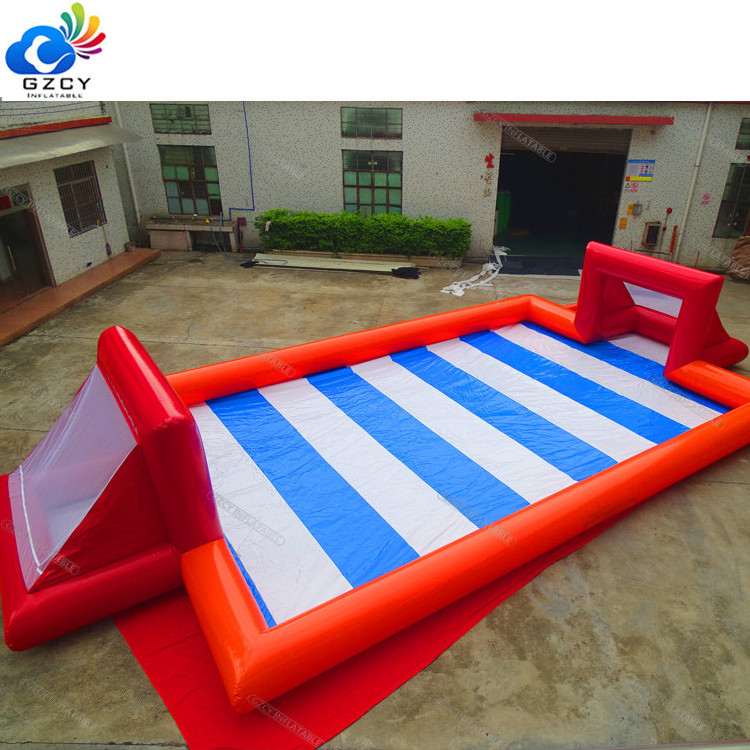 Indoor or outdoor sports game pvc football court soap inflatable soccer field for adults and kids