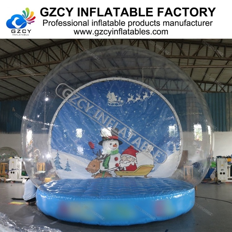 Customized size 3m 4m 5m christmas inflatables snow globes christmas inflatable bounce house photo booth for sale