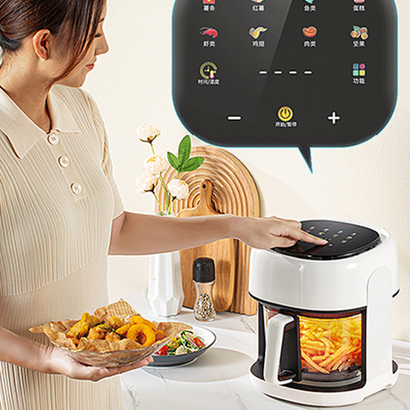 White Smart Touch Screen Toaster visual 4.5L air fryer oven