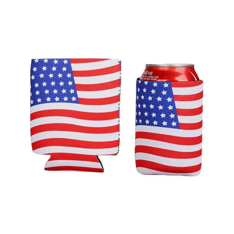 Wholesale Leather Bush Light Sublimation Can Cooler Aluminum Skinny Bottle Koozy