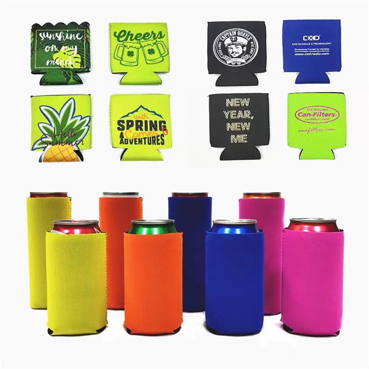 Wholesale Leather Bush Light Sublimation Can Cooler Aluminum Skinny Bottle Koozy