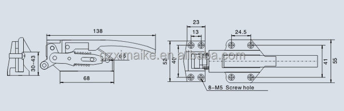 Cam-lift safety  YL-1400 latches cool room handle lock