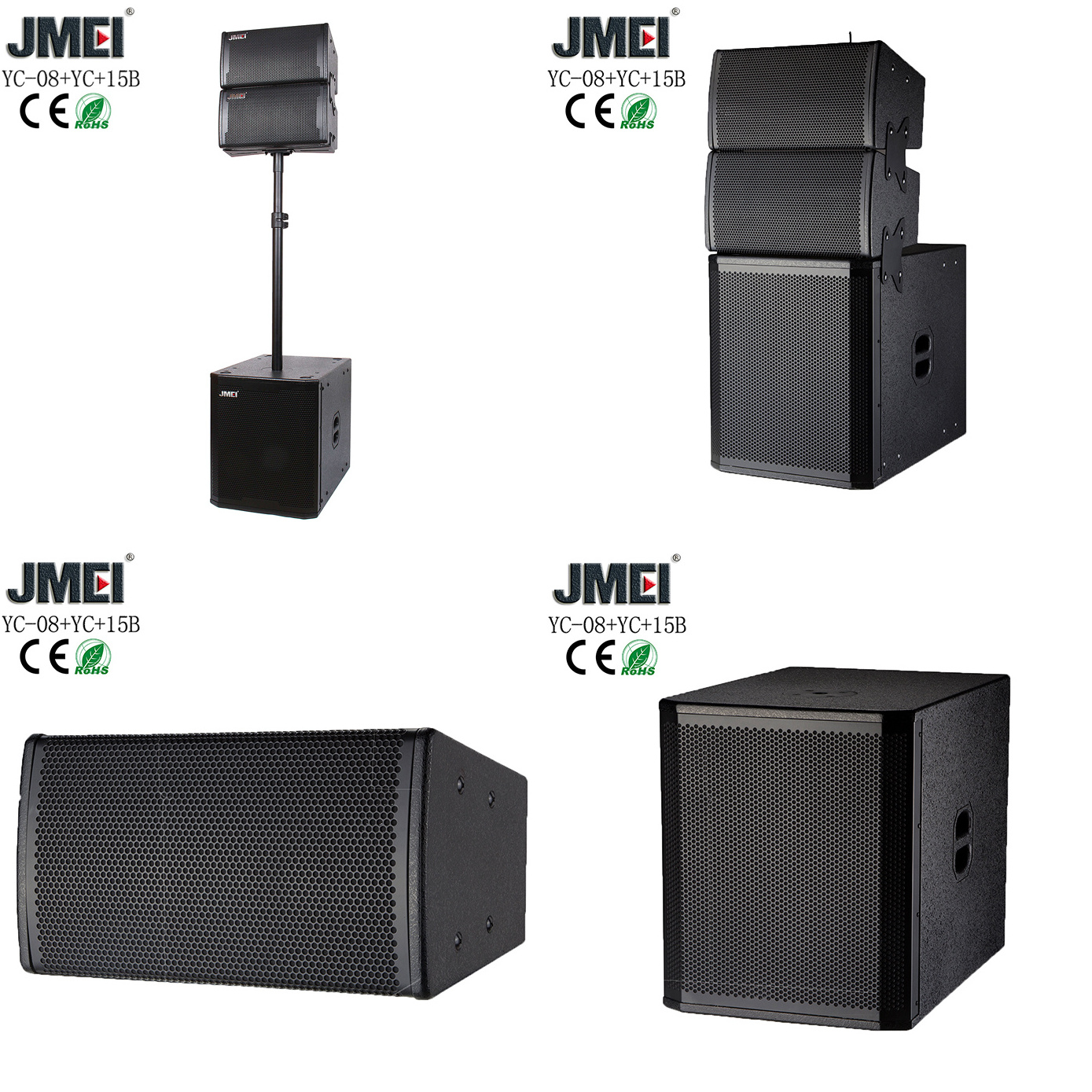 active line array system consists of 12 inches sub 8 inch 2-way range