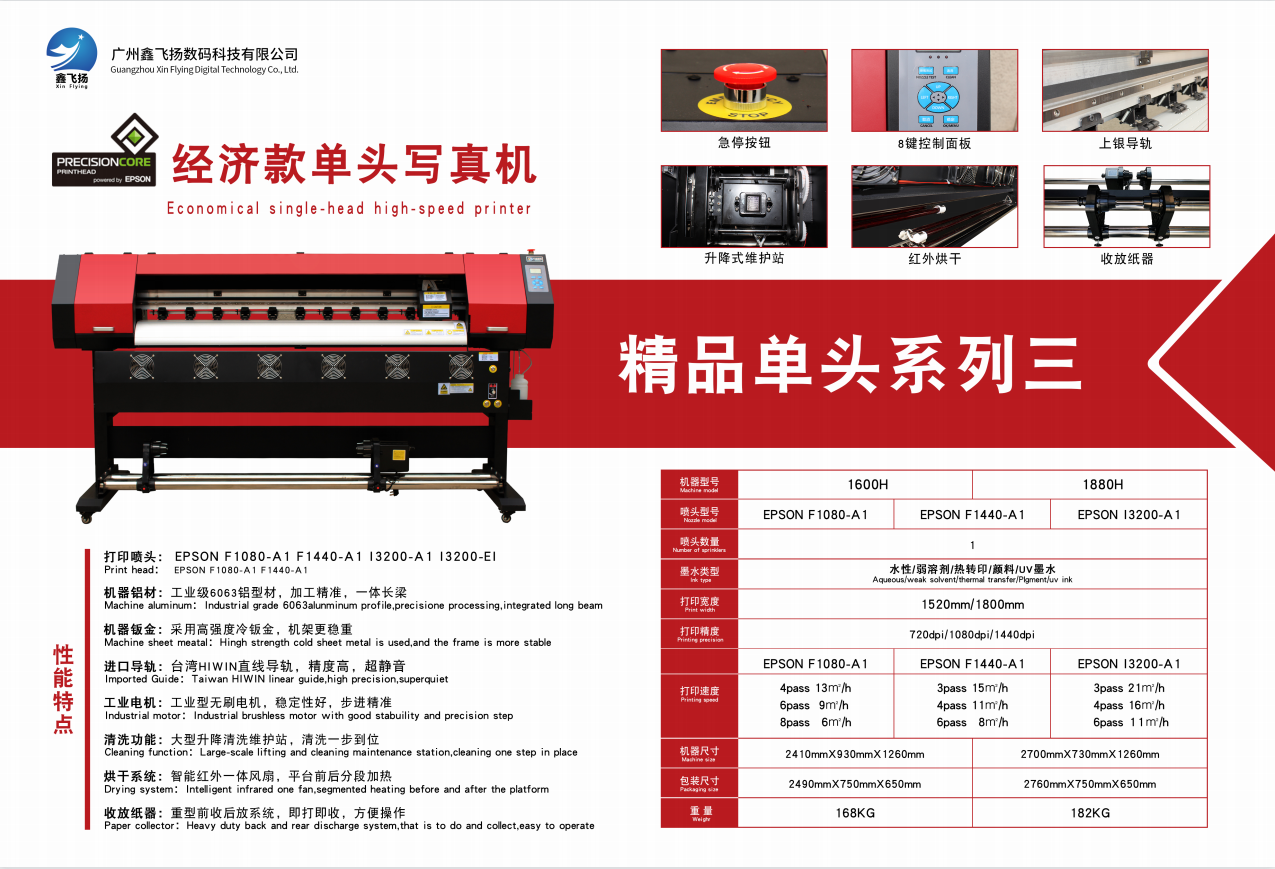 XP600 1600mm printing wide Eco solvent printer