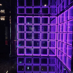 Customized Neon portable Checkered Floor Light led infinity mirror panel led dance floor