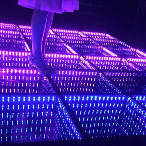 Dj disco ,wedding party,Vitories screct T-show portable panel tile toughened glass light up 3d led dance floor 500x500mm dmx 512