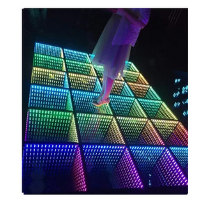 Nightclub,dj,T show,wedding decoration 50x50cm tempered glass waterproof mirror RGB panels mats tiles 3d led dance floor