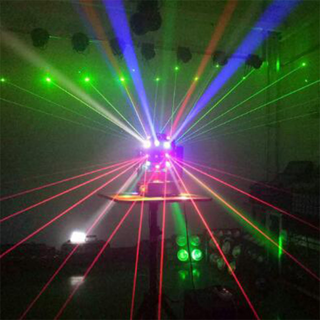 New arrival 24 eye beam strobe laser 3in1 moving head 16pcs 3w RGBW led beam + 4pcs 15w led strobe + 4pcs red & green laser