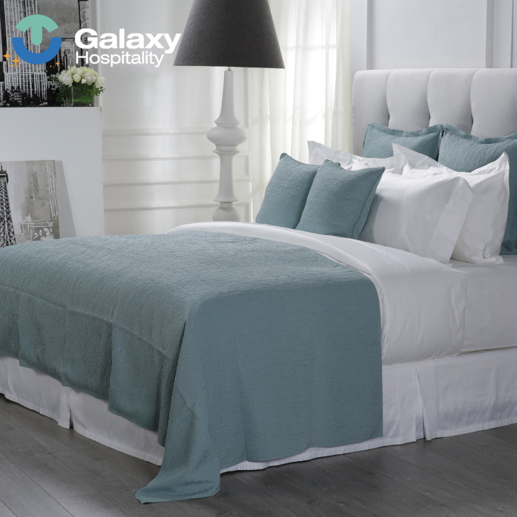 Hotel Luxury Cotton Bed Sheets Bedroom Linen White Bedsheets Bedding Set with Bed Runner