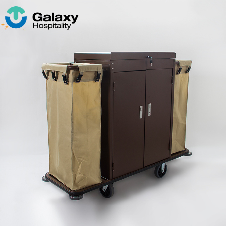 5 Star Stainless Laundry Mini Hotel Cleaning Trolley Housekeeping Cart