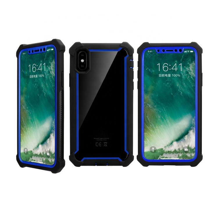 3 In 1 Shockproof Clear Pc Tpu Hybrid Guard Case Heavy Duty Clear Transparent For iPhone XS max 14 15 pro max