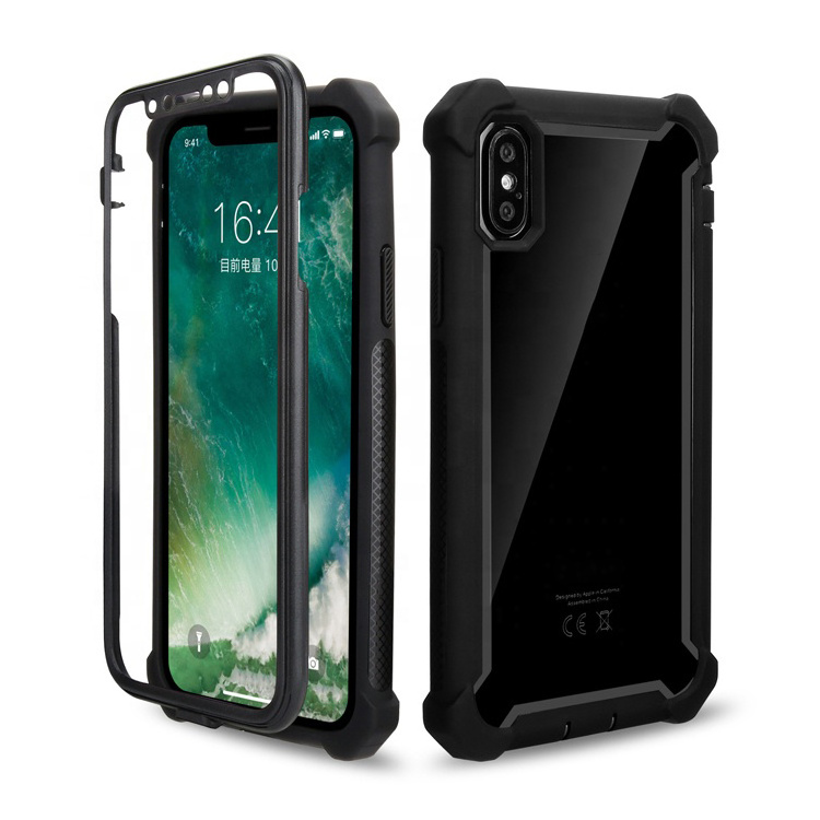 3 In 1 Shockproof Clear Pc Tpu Hybrid Guard Case Heavy Duty Clear Transparent For iPhone XS max 14 15 pro max