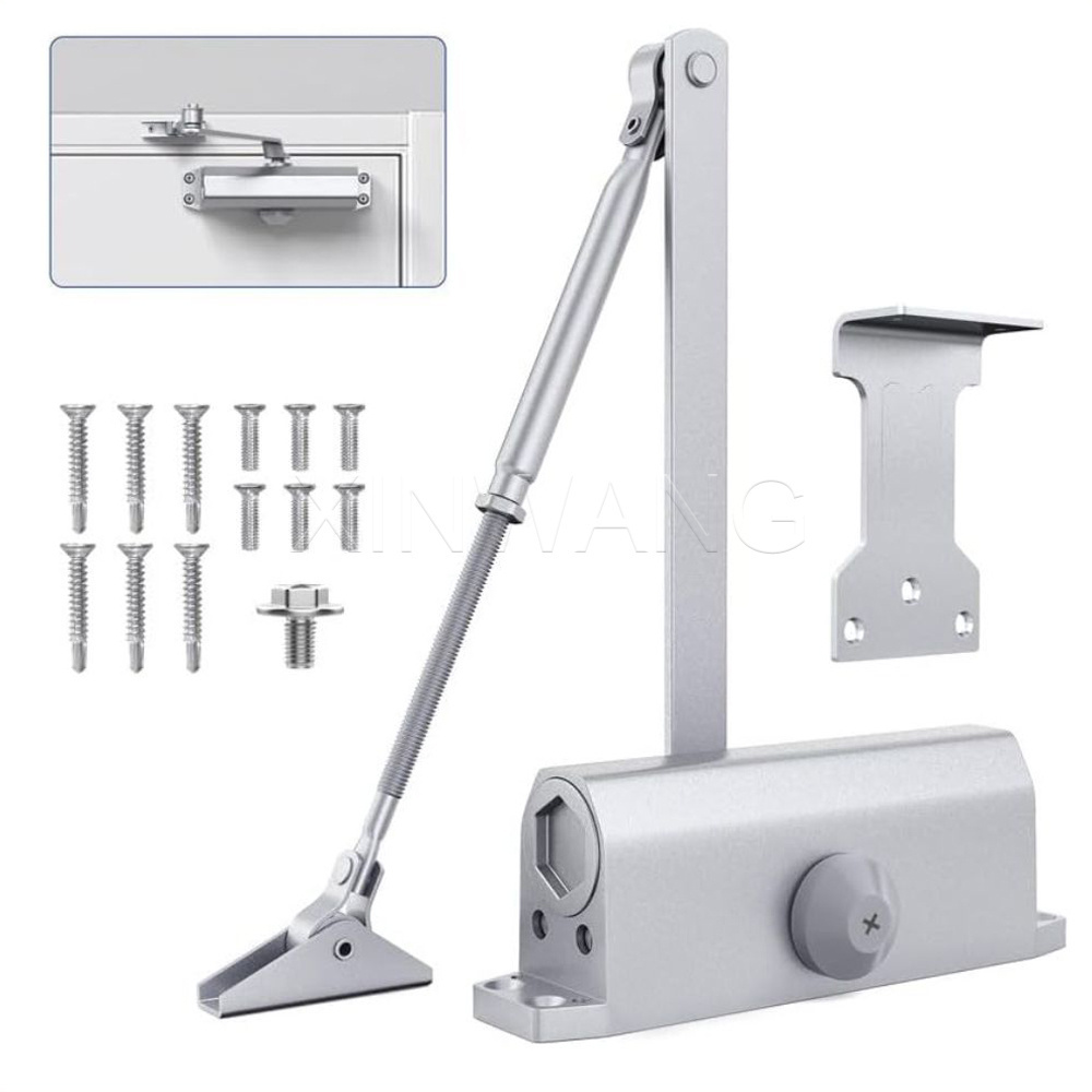 Aluminum 180 Degree Door Closer Multi-Function Gate Closer Automatic Closing Door Opener 45kg 65kg 85kg Heavy Duty Door Closer