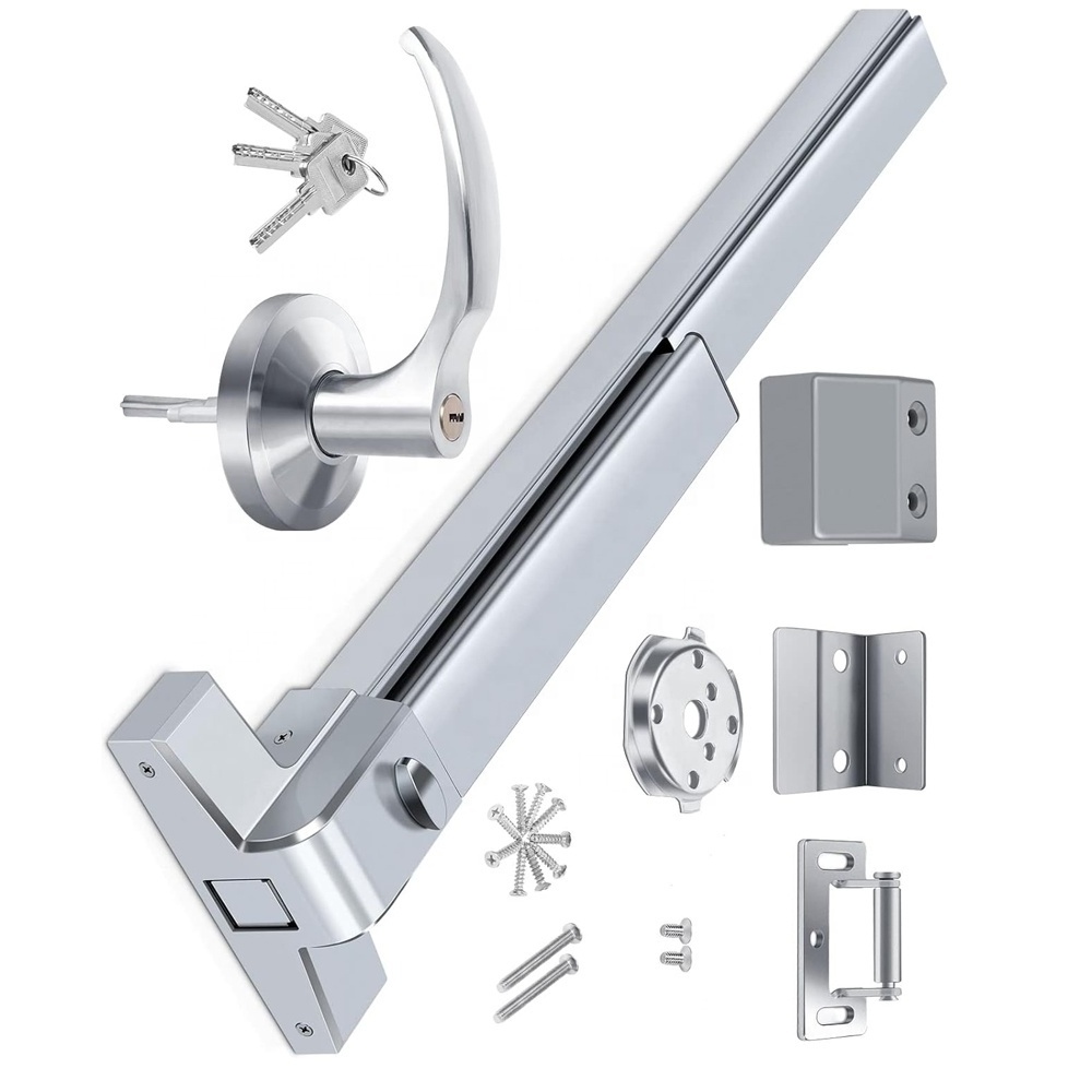 Fire Exit Door 650mm 800mm 1000mm Panic Bar Lock Set with Outside Lever Handle Push Bar Panic Exit Device