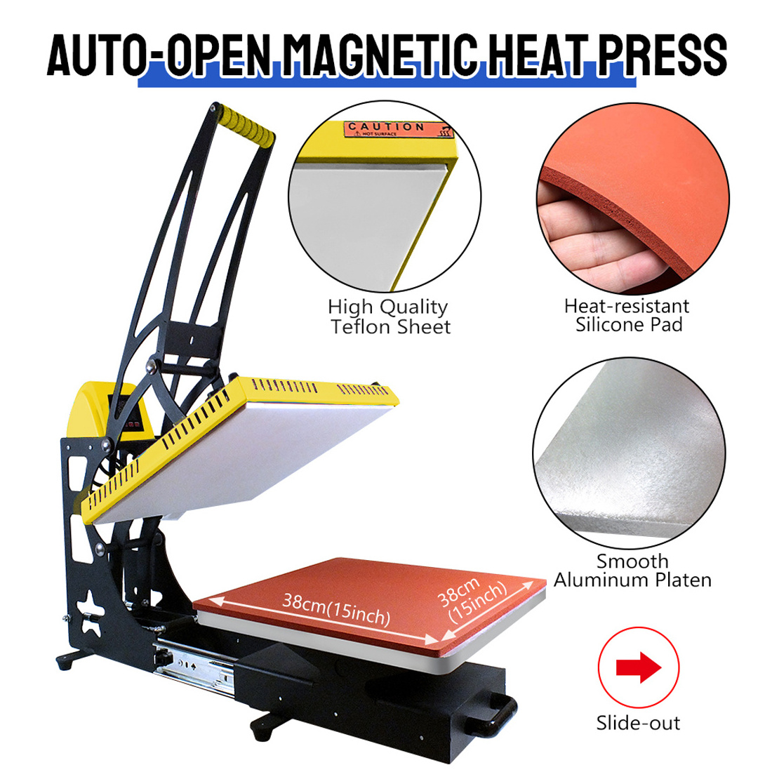 Xingyan Auto Open Magnetic 16x20 Slide Out Sublimation T Shirt Transfer 40x50cm Semi-automatic Heat Press Machine With Drawer