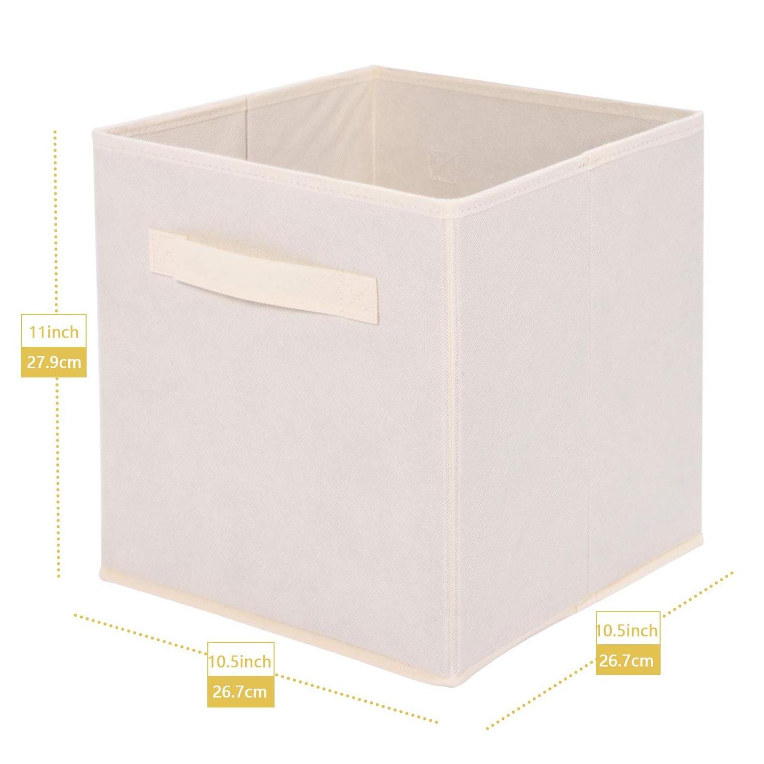 Wholesale 6 Pack Custom Collapsible Non-woven Fabric Storage Cubes Organizer with Handles