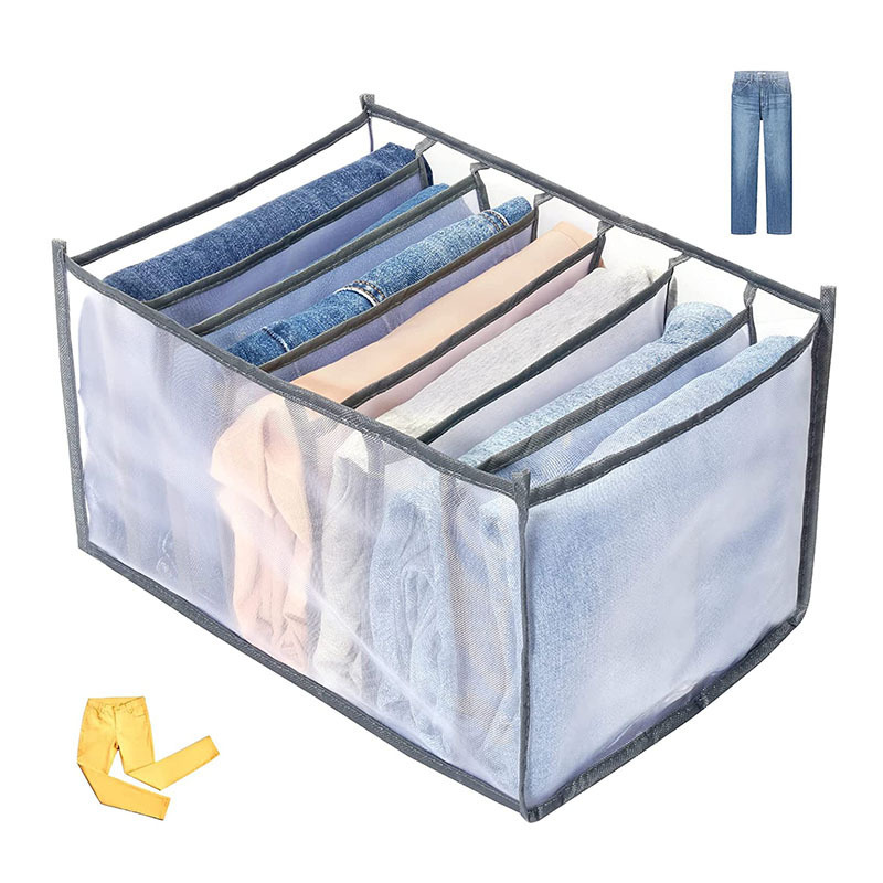 Factory Direct Sell Collapsible Wardrobe Storage Box Nylon Clothes Jeans Drawer Organizer For T-Shirts Leggings